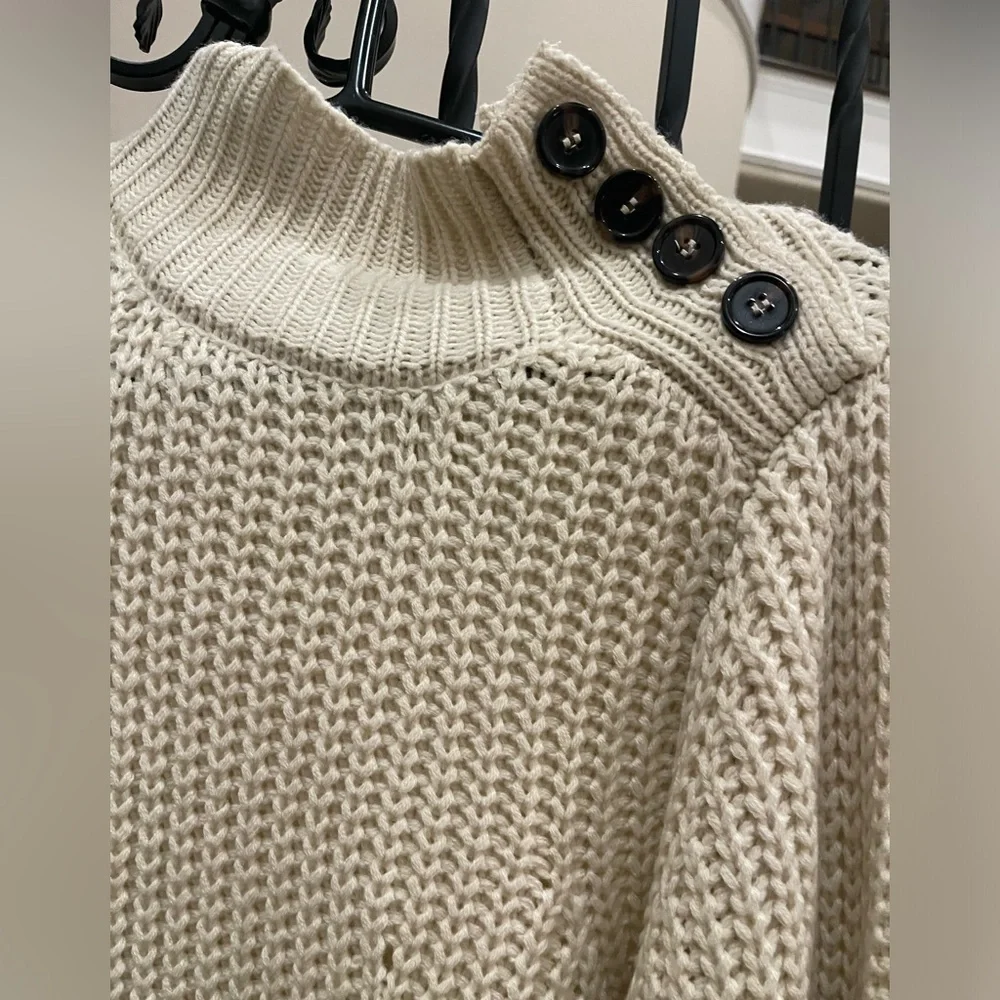 Elegant Anthropologie Cream Knit Sweater Dress - Picture 7 of 11